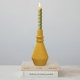 thumbnail image 4 of Creative Co-Op Round Stoneware Taper Holder, Mustard, 4 of 4