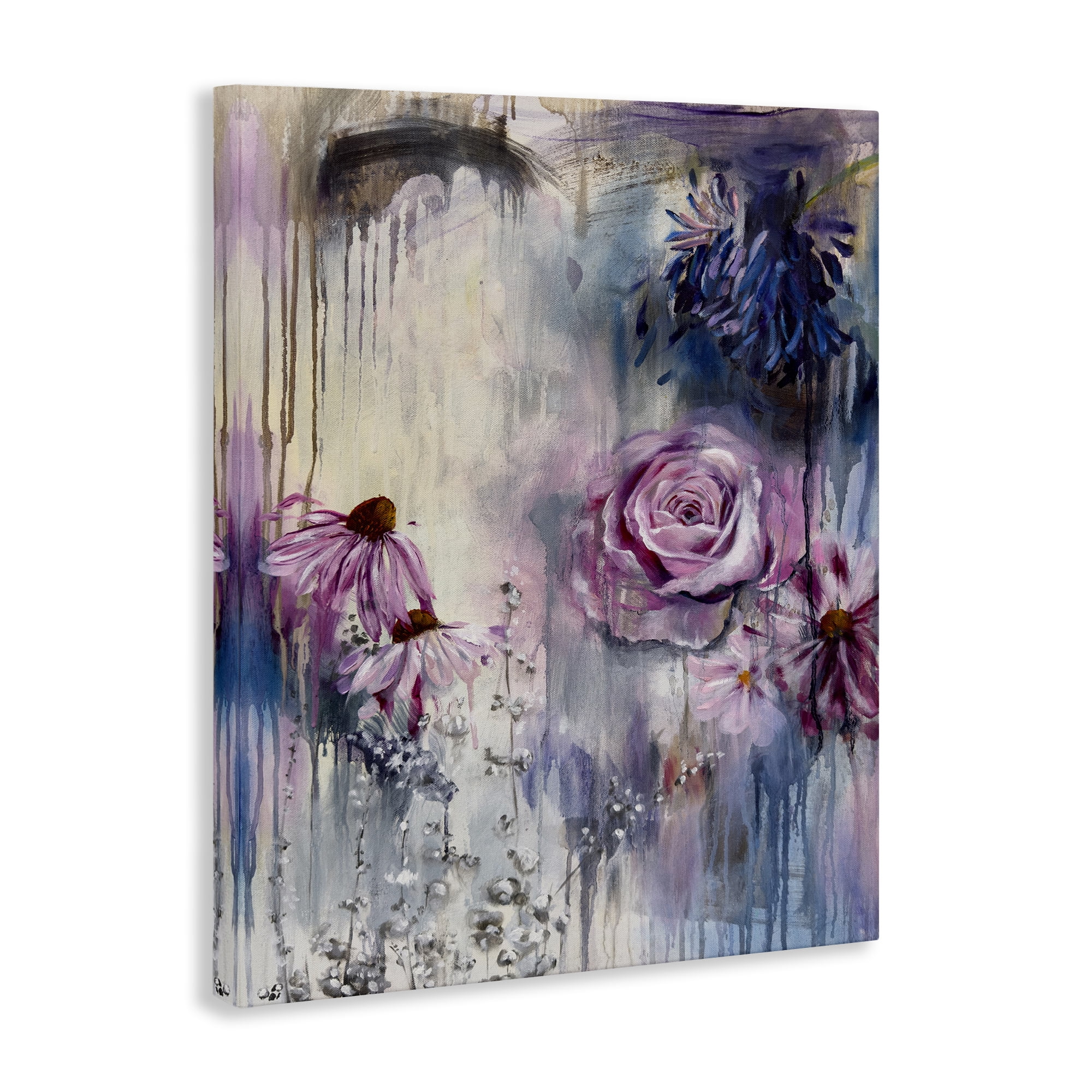 Stupell Industries Lavender Light Blossoms Abstract Painting Wrapped Canvas Art Print Wall Art, 24 x 30