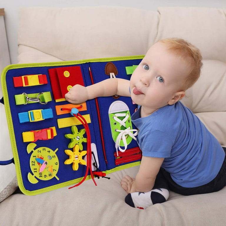Busy Board Toddler Travel Toys: Sensory Toys for Toddlers 1 2 3 4 Year Old  Boy Gifts Montessori Activity - Toddler Airplane Travel Essentials & Road