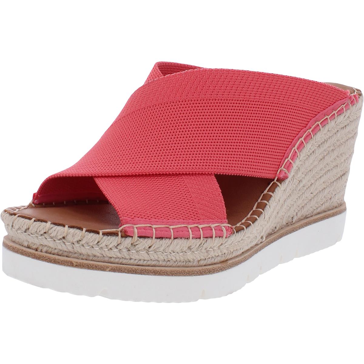 Band Slide Wedge Sandals Pink 