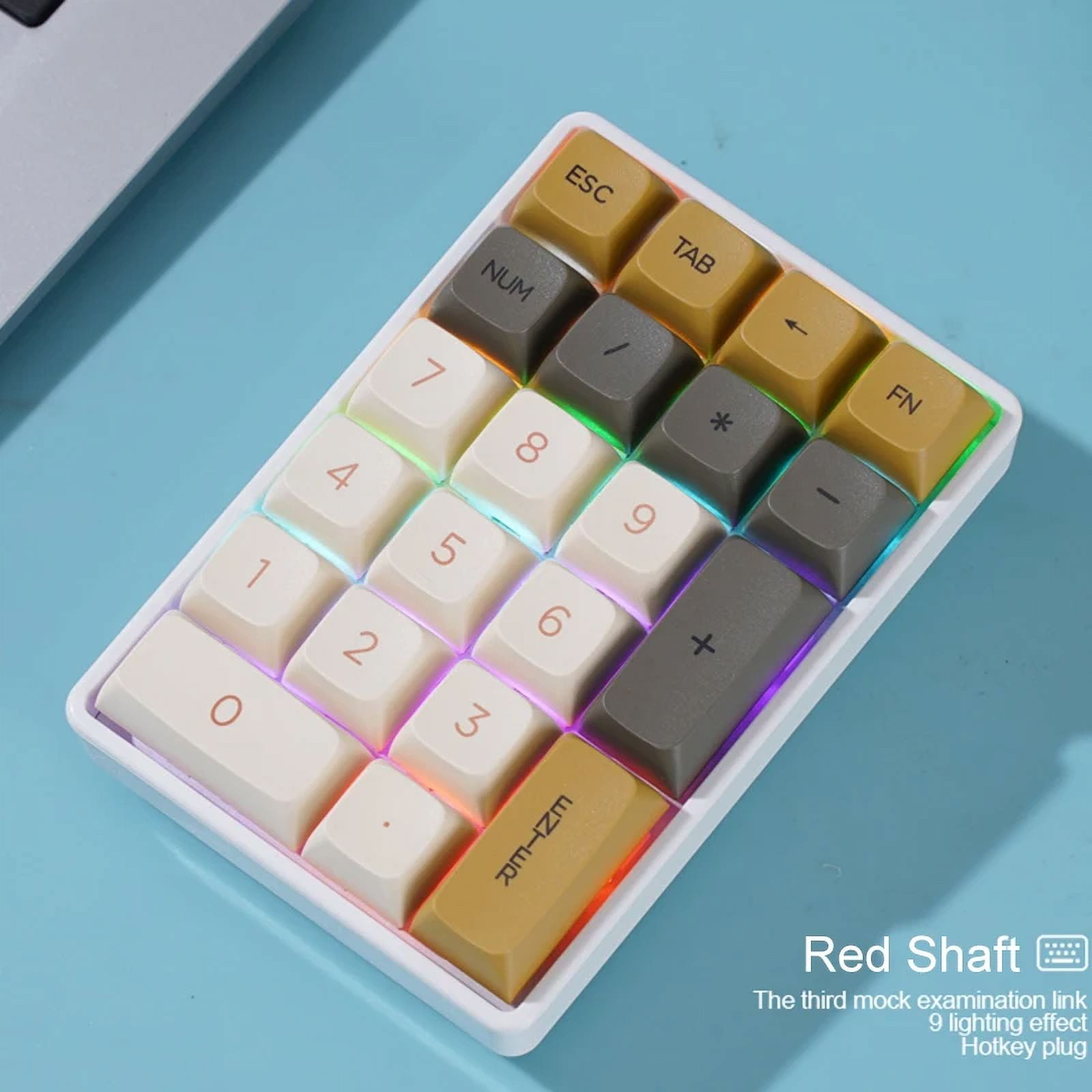 K21 21-Key Mechanical Keyboard, BT/2.4Ghz/USB-C Connection, Colourful Lighting, Full Key Hot-Swap for PC Laptops