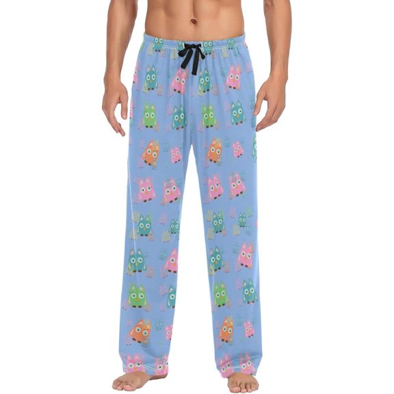 GZHJMY Owl Pajama Pants for Men, Lounge Pants Lightweight Men Pajama Bottoms with Drawstring Pockets, Christmas New Year Birthday Gifts, XX-Large