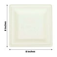 thumbnail image 3 of Efavormart 50 Pack | 8" White Biodegradable Bagasse Square Dessert Plates, Eco Friendly Disposable Sugarcane Appetizer/Salad Plates, 3 of 11