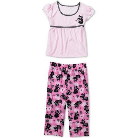 Faded Glory - Girls' Scottie Dog Sleep Tee and Capri Pajama Pants