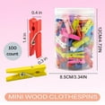 thumbnail image 4 of 100Pcs Colorful Push Pin with Wooden Clips,  TDurable, Decorative Pushpins Tacks Thumbtacks for Cork Board Artworks Notes Photos, Craft (Random color), 4 of 7