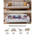 thumbnail image 3 of Patriotic Flower Sofa Covers for 3 Cushion Couch,Washable Sectional & L Shape Couch Covers for Dog/Cat/Kid,Buffalo Plaid Grey 4th of July Eucalyptus Non Slip Sofa Slipcover Futon Cover 71x150, 3 of 8