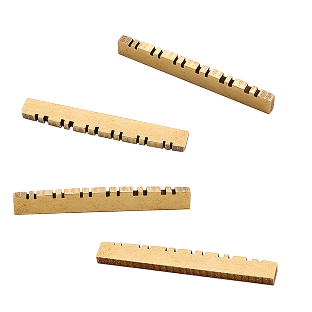 Zeiwohndc Electric Guitar Pre-Slotted Brass Nut Replacement Music Instrument Parts