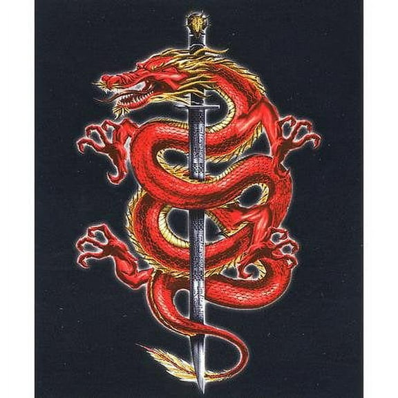 Top Heavy - Red Dragon Around A Sword - Sticker / Decal