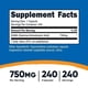 thumbnail image 3 of Pastillas de cafeína Nutricost, 200 mg por porción (250 cápsulas), 3 of 3