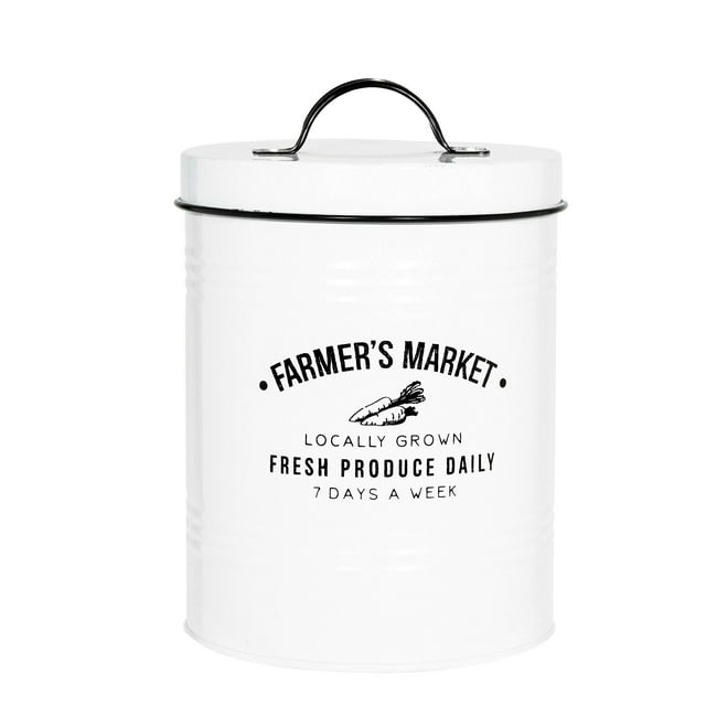 Amici Home , Boîte de Rangement en Métal pour Marché Fermier, 76 oz, Blanc