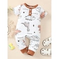 thumbnail image 4 of Bagilaanoe Newborn Baby Girl Boys Summer Jumpsuit Dinosaur Print Short Sleeve Bodysuit 3M 6M 9M 12M Infant One Piece Romper, 4 of 8