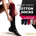 thumbnail image 6 of Lian Lifestyle Awesome Women's 3 Pairs Knee High Cotton Socks, Breathable, Fancy and Cozy Size 2.5-7 L158212(Wine), 6 of 7