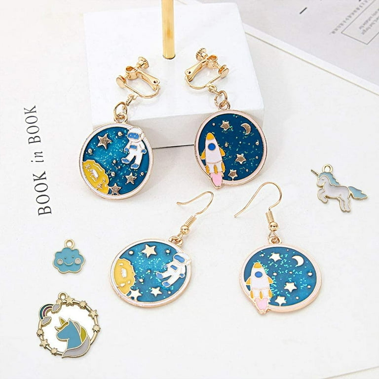 Gold Metal Charms for Bracelets making 10pcs Shooting Star Enamel Charm  Pendant Colorful Stars Earrings Charms for Girls - AliExpress