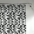 thumbnail image 4 of Multi-Color PEVA Shower Curtain, 70" x 72", Zenna Home Tile Pattern Black, Grey and White, 4 of 5