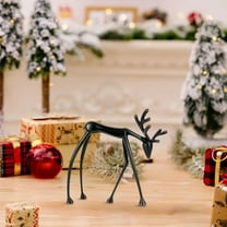 Reindeer Christmas Decor, Reindeer Statues Imitation Metal Reindeer Christmas Decoration, European-style Decorative Christmas Deer Sculpture for Home Tabletop Ornaments -Black BLACK/B2