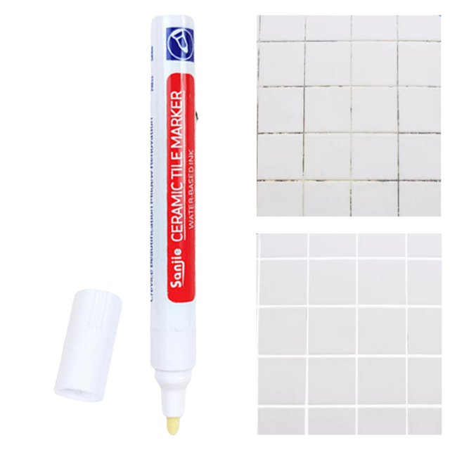 Rotulador para Pintura de Azulejos, Rotulador para Costura de Pared, Rotuladores para Lechada, Bolígrafo para Reparación de Azulejos, Relleno de Línea Blanco Macarena Rotulador de azulejos