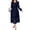 Blue, variant on AURA Women Lace Midi Dress Double Breasted Blazer Style Long Sleeve S-4XL Elegant Work Dress Spring 2025