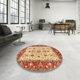 thumbnail image 4 of Ahgly Company Machine Washable Indoor Square Traditional Lava Red Area Rugs, 5' Square, 4 of 7