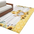 thumbnail image 6 of Sunflower Area Rug 3x5 Washable Rug Non Slip Gnomes Farmhouse Summer Botanical Wooden Large Area Rug Indoor Floor Carpet for Entryway Bedroom Kitchen Living Room Home Office Dining Room Nursery, 6 of 8