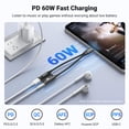 thumbnail image 5 of UGREEN Magnetic 2-in-1 USB C to 3.5mm Audio Adapter, Hi-Res DAC 32bit/384kHz, PD 60W Charging, compatible with iPhone 17/S25 Ultra/Switch 2, 5 of 10