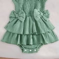 thumbnail image 4 of Hessimy Newborn 3 6 12 18 Months Baby Girl Romper Summer Clothes Waffes Outfit Onesie Bodysuit Infant Girl Clothes(Green, 4 of 5