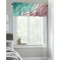 thumbnail image 4 of Kitchen Cafe Valance Curtain for Small Windows,Geometric Wave Line Teal Pink Gradient Rod Pocket Valances Modern Abstract Ocean Beach Window Treatment Panel for Living Room/Bedroom/Bathroom,42x18in, 4 of 9