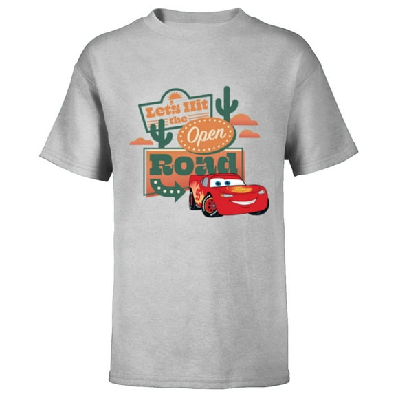 Disney PIXAR Cars Let’s Hit the Open Road - Short Sleeve T-Shirt for Kids - Customized-Athletic Heather