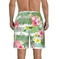 thumbnail image 3 of Disketp Men'S Swim Trunks Hawaiian Breathable Surf Beach Swimsuits Mesh Lining Beach Shorts With Pockets-Tropical Flamingo, 3 of 9