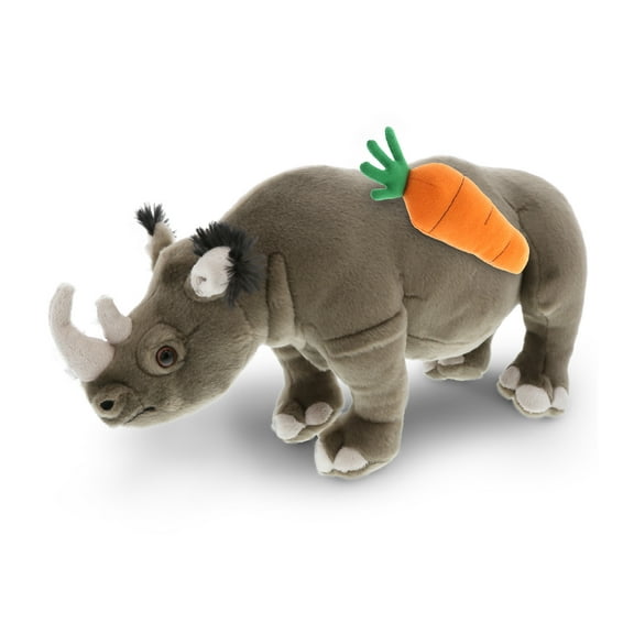 DolliBu Happy Easter Super Soft Plush Large Rhinoceros with Carrot Plush - Cute Stuffed Animals with Carrot Plush Toy, Perfect Easter Gift, Spring Easter Plush Animal Toy for Kids, Adults - 16 Inch