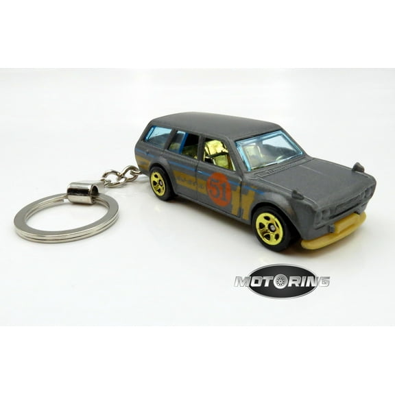 1971 '71 Datsun 510 Wagon Grey Gray Car Rare Novelty Keychain 1:64 Diecast