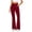 Wine, variant on BADHUB Women Yoga Pants with Pockets Bell Bottom High Waist Tummy Control Pant Workout Sport Solid Pant Purple XL
