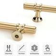 thumbnail image 4 of Goldenwarm 10Pack Brushed Brass Cabinet Pulls Golden Drawer Pulls Kitchen Cabinet Hardware 3inch Hole Center, 4 of 6