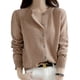thumbnail image 5 of Cárdigan de punto con cuello redondo de terciopelo para otoño e invierno, abrigo fino y holgado de manga larga con botones para mujer, 5 of 5