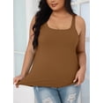 thumbnail image 4 of Alove Women Plus Size Cotton Tank Top with Shelf Bra Adjustable Wider Strap Camisole Basic Undershirt, 4 of 8