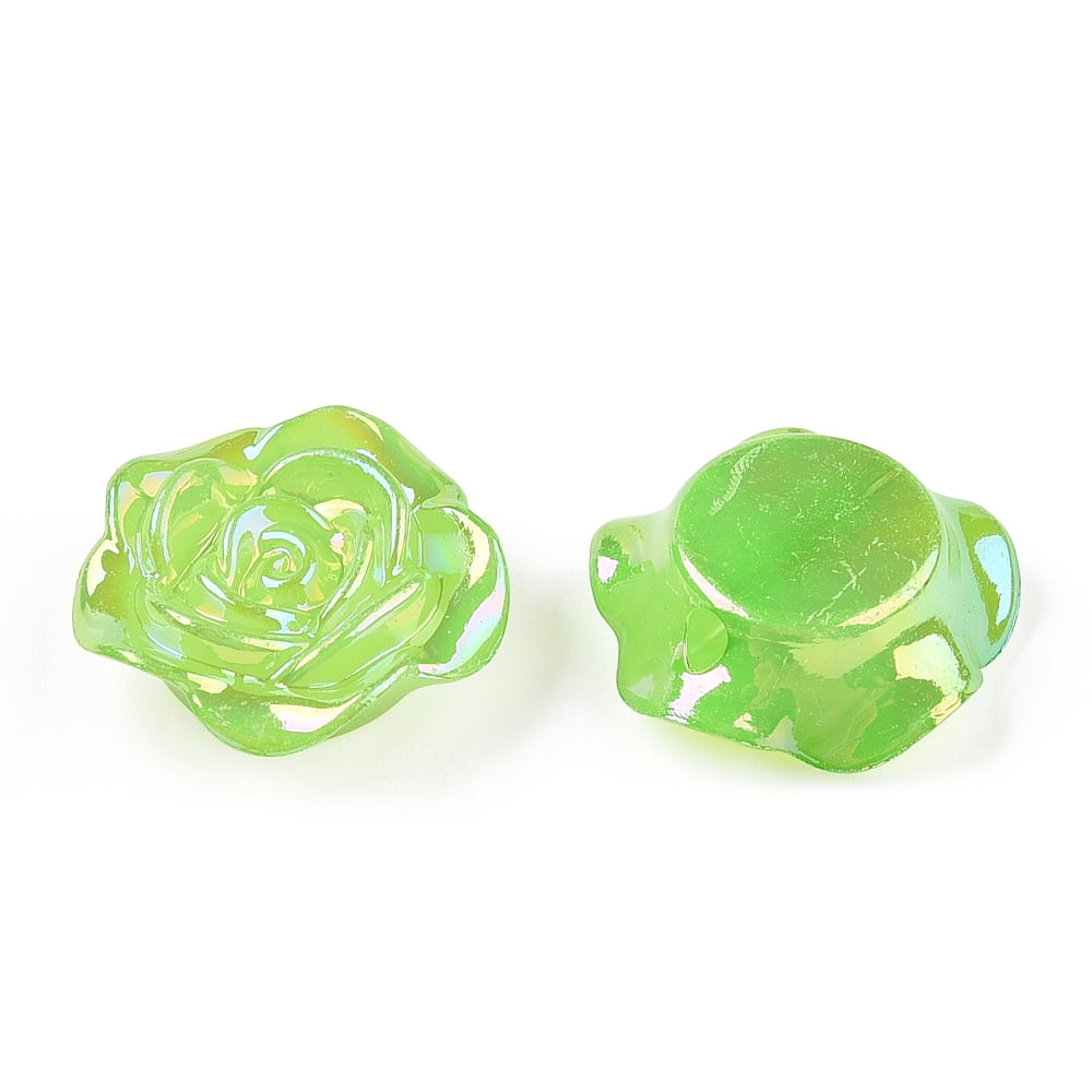 Opaque Acrylic Beads AB Color Rose Mixed Color 17.5x7mm Hole: 1.8mm