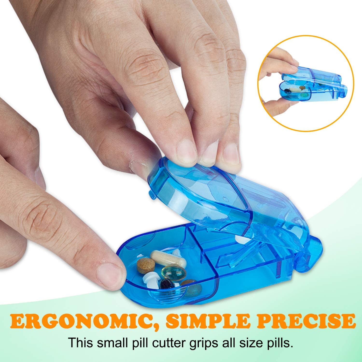 DOTSOG 3 Pack Pill Splitter,Portable Clear Pill Splitter,Tablet