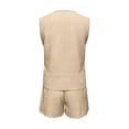 thumbnail image 5 of WAYUTE Womens 2 Piece Outfits Shorts Crew Neck Striped Sleeveless Tank Top and Bottom Matching Clothing with Pockets Summer Outfit, 5 of 7