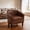 Brown, variant on Homefun Barrel Accent Chair PU Leather Nailhead Trim Diamond Tufted Back Club Chair for Living Room,White
