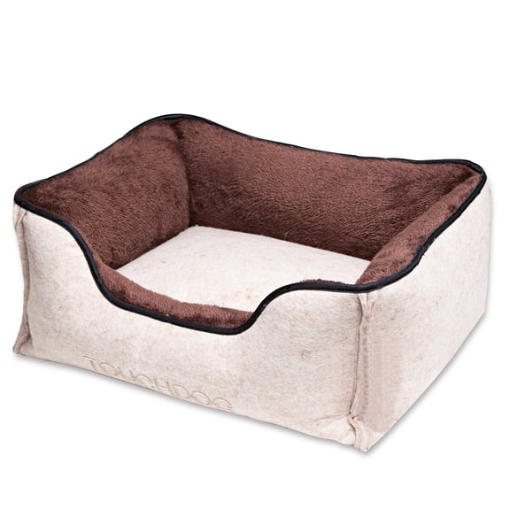 Touchdog 'Felter Shelter' Luxury Designer Premium Dog Bed- Medium/Beige