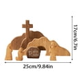 thumbnail image 5 of Empty Tomb Easter Scene and Cross Decoration, 7pcs Wooden Easter Resurrection Scene Cross Jesus Tomb Tray Set, Tabletop Christian Gifts Jesus Nativity Scene Decor for Religious Home Office, 5 of 9