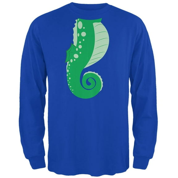 Halloween Seahorse Costume Green Mens Long Sleeve T Shirt Royal LG