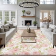 thumbnail image 3 of Spring Flowers Large Area Rugs 5x8 ft Retro Pink White Floral Texture Washable Rug Non Slip Indoor Carpet Absorbent Floor Mat for Living Room Bedroom Dining Room, 3 of 9
