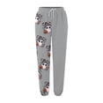 thumbnail image 3 of Gray 2026 Lounge Pj Bottoms Wide Leg Sleep Pant Straight Leg Pjs Elastic Waist Loungewear with Pockets XL, 3 of 3
