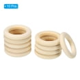 thumbnail image 3 of Uxcell 45mm Unfinished Wooden Rings, 10 Pack Natural Solid Circle Rings DIY Craft Unfinished Wooden Rings, Wood Color, 3 of 6