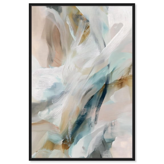 Whispering Colors I Canvas Green Abstract Art by Art Remedy, Black Frame, 10 x 15