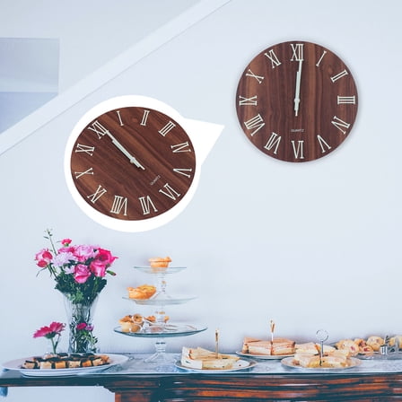 Masteelf Luminous Roman Numerals Wall Clock with Silent Movement for Home Decoration Coffee 12 inch