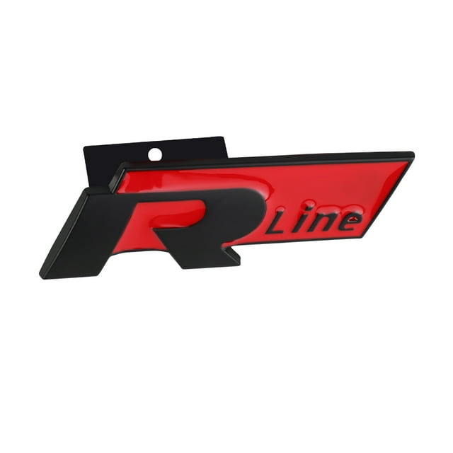 1pc 3D Car Front Grille Emblem Side Rear Trunk Badge Sticker for VW R Rline Logo Golf 7 5 4 6 Passat B6 Mk4 Tiguan Mk7 Scirocco BKRD -Rline -grille 1pc