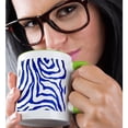 thumbnail image 2 of 3drose, Nautical Blue Zebra Stripes, 11oz Two-tone Green Mug, 2 of 6