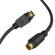 Cmple - S Video Cable 25 ft SVHS 4-PIN Video Cable Mini Din S-Video Cord for Home Theater, Camcorder, DSS Receiver, DVD Player- Black