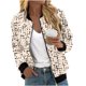 thumbnail image 2 of Ailaofu Womens Zip up Sweatshirt Jacket Stand Collar Hoodless Outerwear Casual Print Long Sleeve Bomber Coat with Pocket Fall, 2 of 5